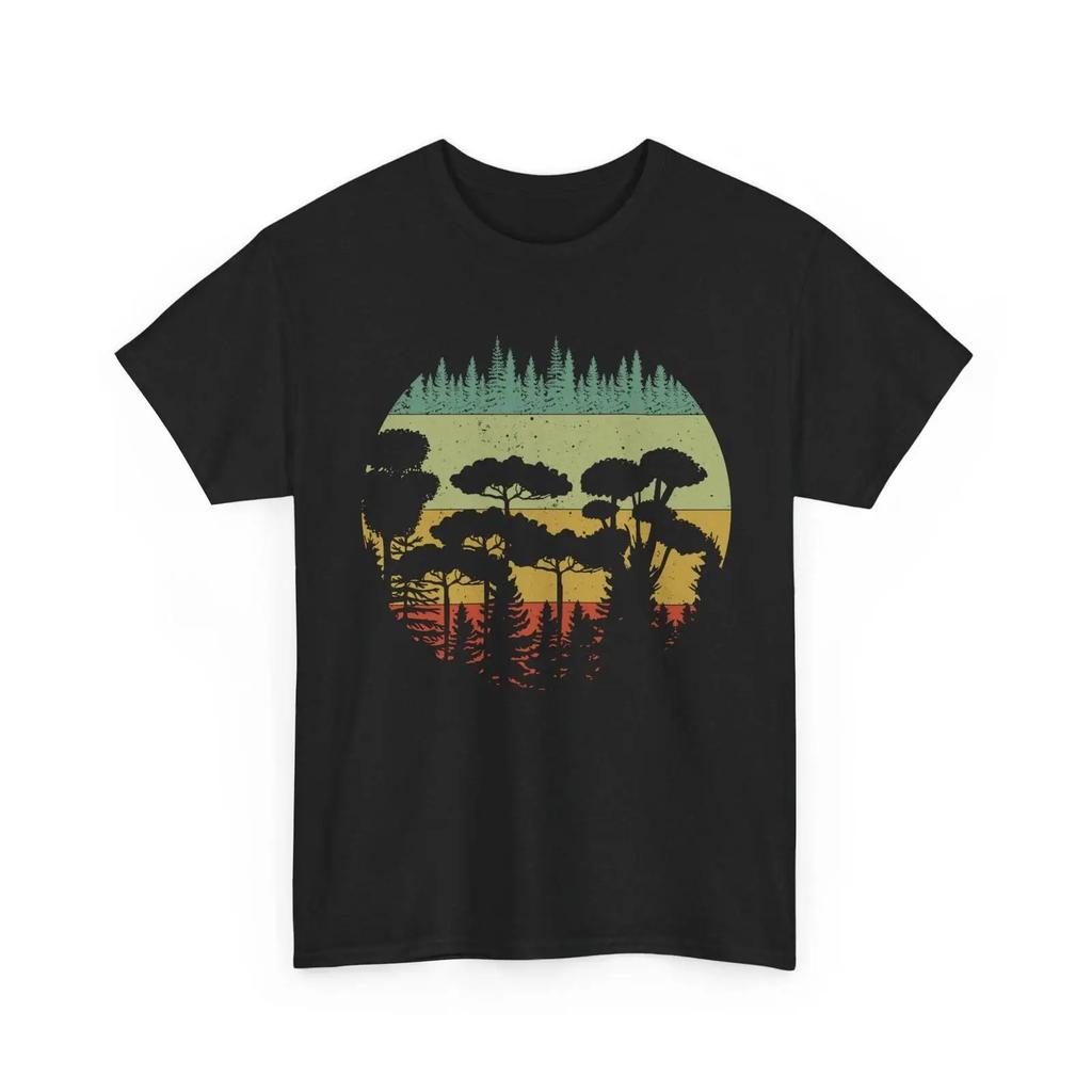 Forest Trees T Shirt Wildlife Lovers Alaska Nature Vintage Washed Fashion Comfortable Unisex Homme Graphic Slightly Versatile