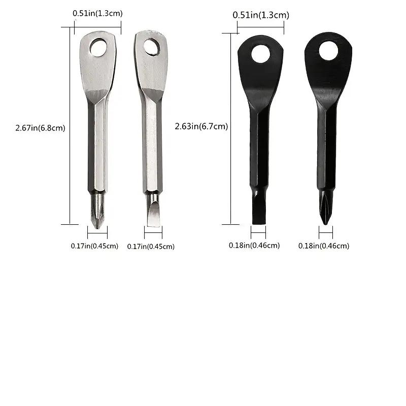 1 Keychain Screwdrivers in Black/silver, Portable Keychain Repair Tool, Suitable for Outdoor Camping Accessories