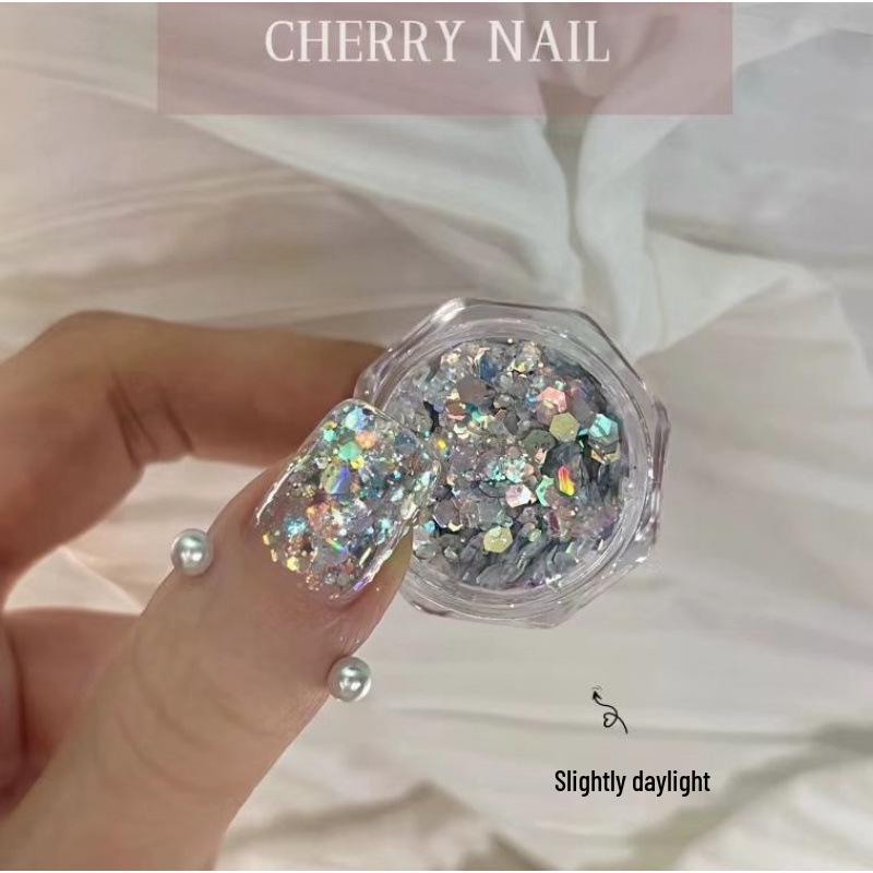 Cherry Nail Art Glitter Series: Super Flash Laser Sequins, Korean Style Shinny Nail Patches