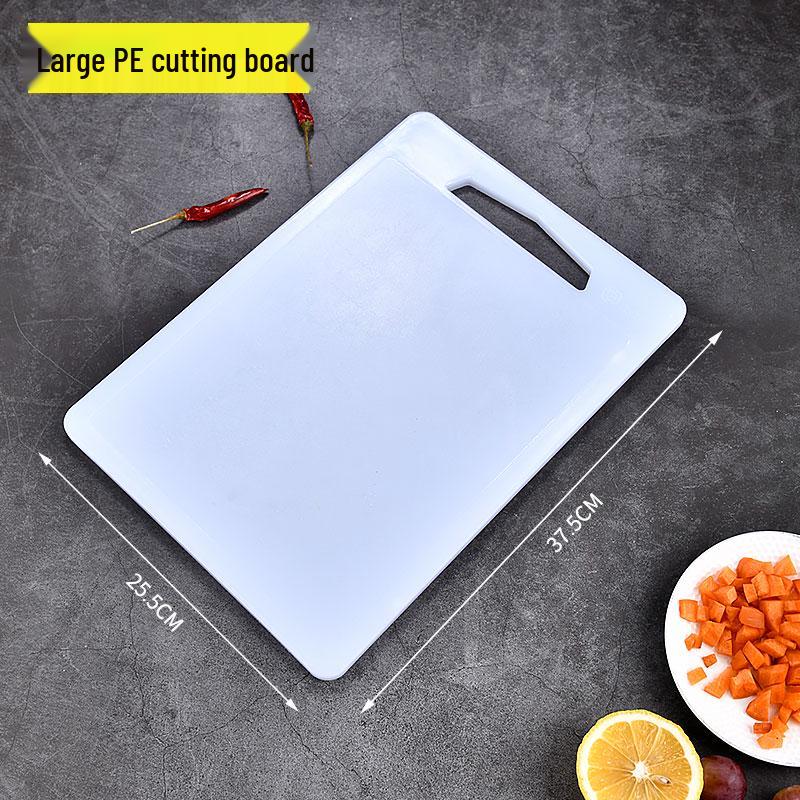 Thickened Non-Slip White PE Plastic Cutting Board - Mold-Proof, Large Rectangular Surface for Vegetables