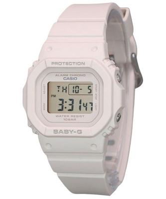 Baby-G Reloj digital para mujer con correa de resina rosa beige y rosa BGD-565U-4 100M