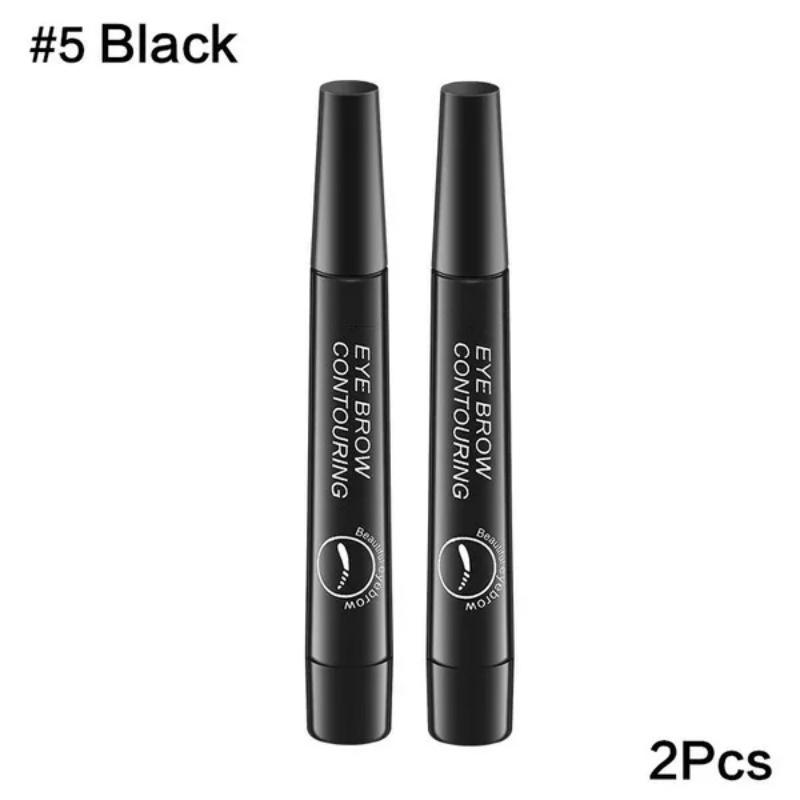 

2 шт., новые 4 головки, водостойкий карандаш для бровей, косметическая натуральная стойкая подводка для глаз, татуировка бровей, серый, коричневый, макияж, 5 цветов на выбор 5#