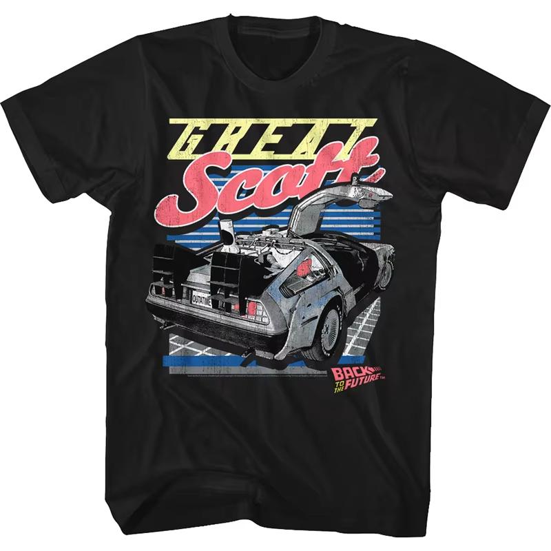 2025 Summer And Autumn New Style Back To The Future Racing Print Tshirt Loose And Trendy Shortsleeved Cotton Couples Top 01