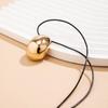Elegant Long Neck Chain Adjustable Rope Collarbone Chain Choker Geometric Eggs Pendant Neckchains Jewelry for Women