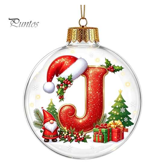 Winter Holiday Party Supplies 26?Letter Acrylic Christmas Ball Ornament, 3D Crystal Style Alphabet Decorative Ornaments for Fireplace Hanging