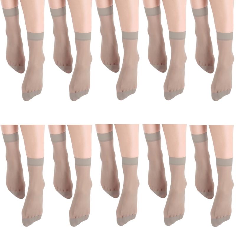10 Pairs Women's Crystal Sheer Ankle Socks Anti Snags Comfortable Invisible Formal Ultra Thin Socks for Everyday Wear
