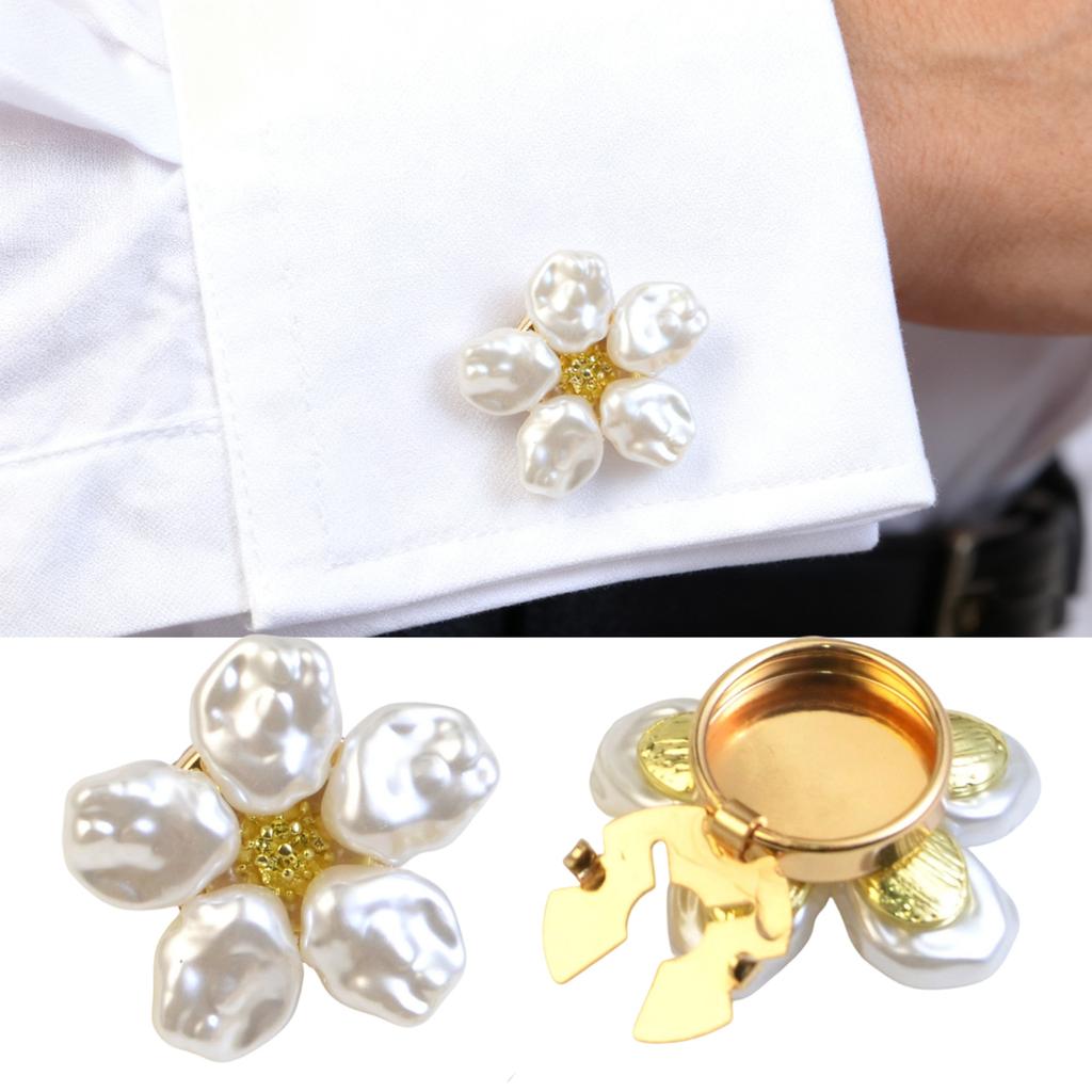 Elegant Flower Button Covers Cufflinks for Women Shirt Collar Clips Buttons Fashion Decorative Jewelry Accessories