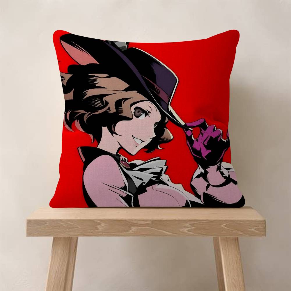 Game P-Persona 5 Cushion Cover Pillow Cover Decor Pillowcase Printed Cushion Case For Couch