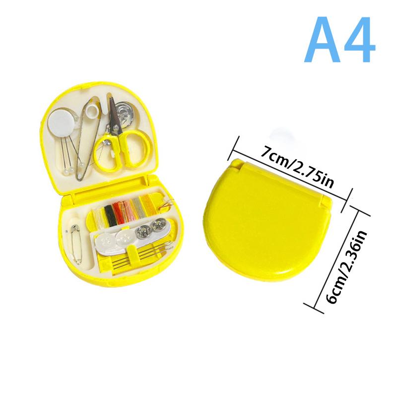 1Set Knöpfe Pins Aufbewahrungsboxen Nähkasten Haushalt Tragbarer Reise Mini Nähset Schere Fingerhut Nadelfäden Box Set