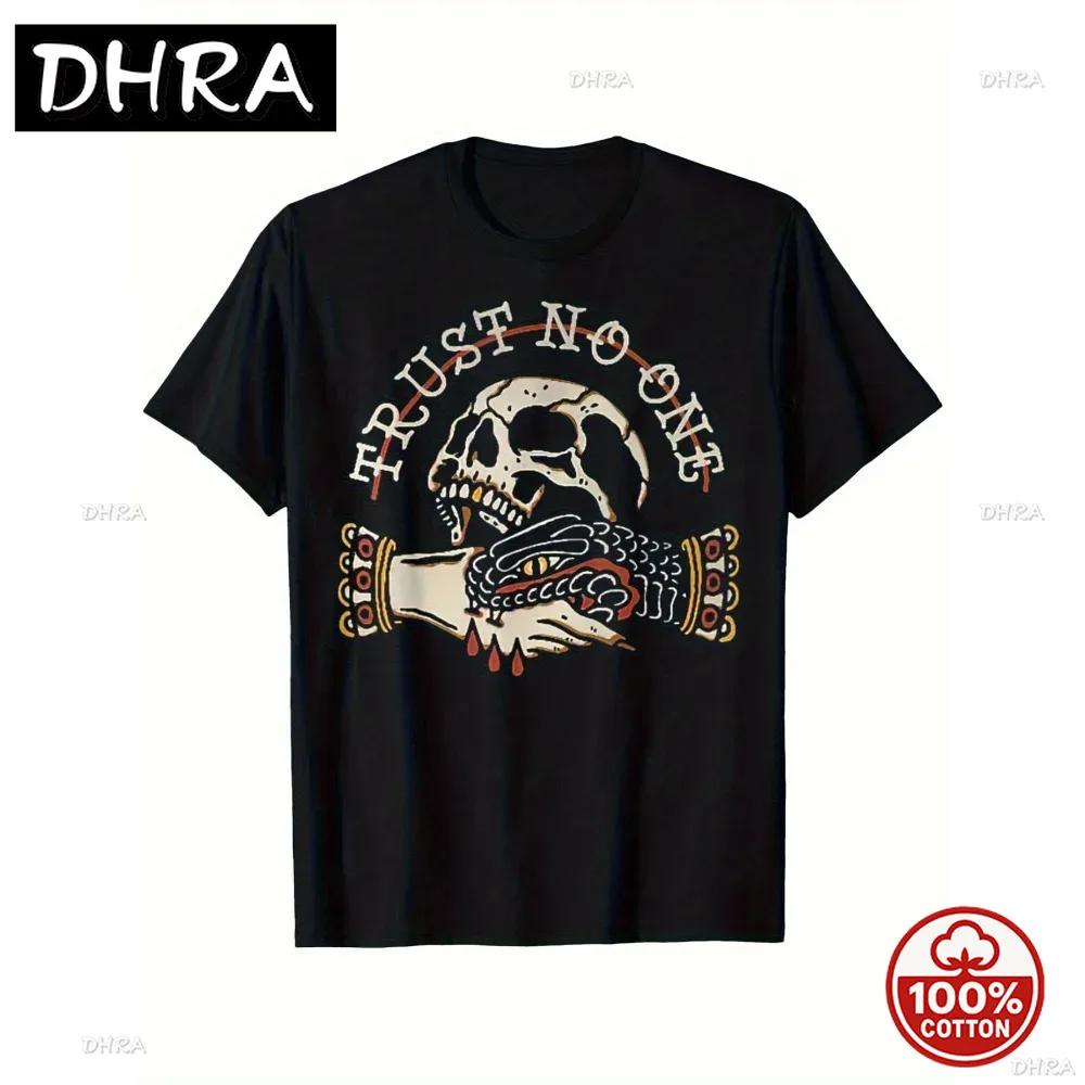 Unisexs Graphic Soft Cotton Tshirts Featuring A Dark Skull With Gripping Skeleton Hands On A Black Shirt Humorous Apparel For Unisex