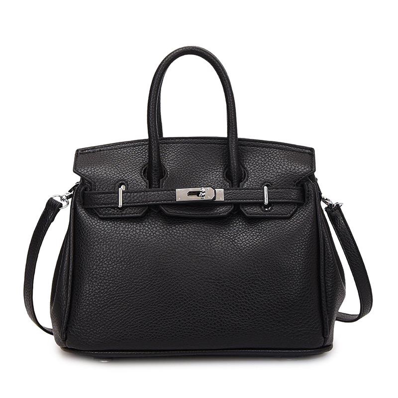 Lyxig handväska med litchi-korn: Stilfull, Mångsidig, Enaxlad & Crossbody Damväska