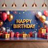 Geburtstagsparty Hintergrund Luftballons Und Geschenke Happy Birthday Banner Feier Veranstaltung Fotografie Hintergrund Requisiten