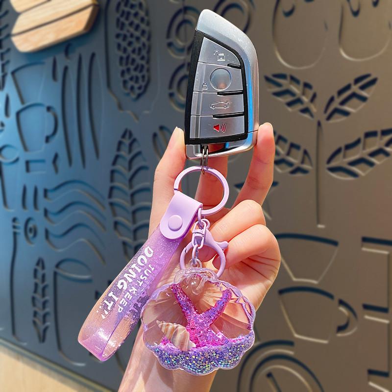 Adorable Starfish Seashell Floating Bottle Keychain For Gifts And Decorations