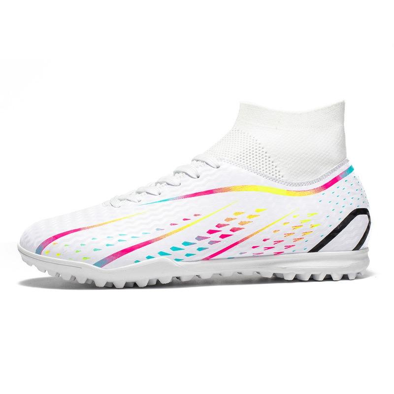 New High-top Football Shoes Long Broken Nails Men's and Women's Football Shoes Grass Student Training Shoes