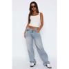 Women's High Waist Straight Leg Loose Fit Long Denim Pants Washed Casual Jeans