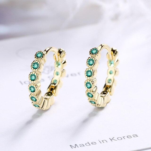 

Круглые серьги-гвоздики из стерлингового серебра 925 пробы с кристаллами для девочек и женщин, ювелирные изделия Pendientes Eh851