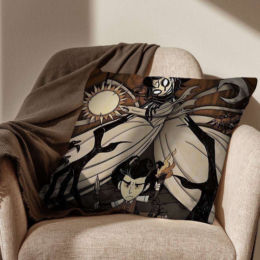 Game HP SAN Dont Starve Pillow Case Square DoubleSided Printing Short Plush Sofa Cushion Cover Bedroom Bedside Pillow