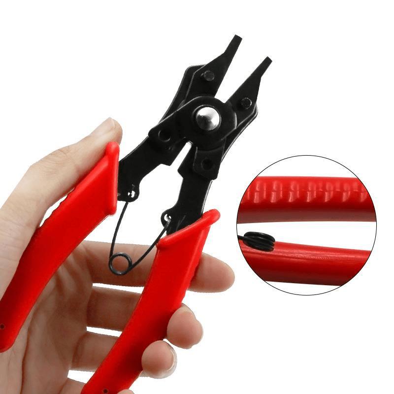1Pc 4 in 1 Professional Flexible Head Circlip Plier Snap Ring Pliers Set for Retaining Clip Maintenance Wire Stripper
