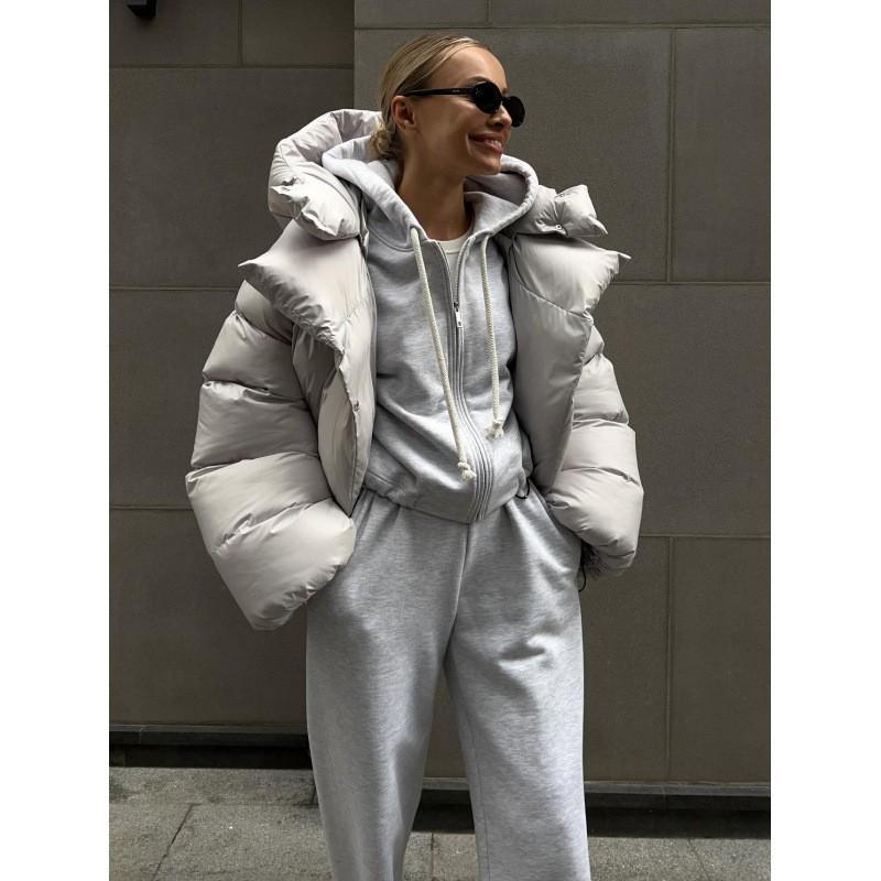 Womens Winter Puffer Jacket Short Hooded