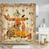 Fall Thanksgiving Shower Curtains for Bathroom Autumn Farmhouse Red Truck Maple Leaf Washable Fabric Bath Curtain Bathroom Decor