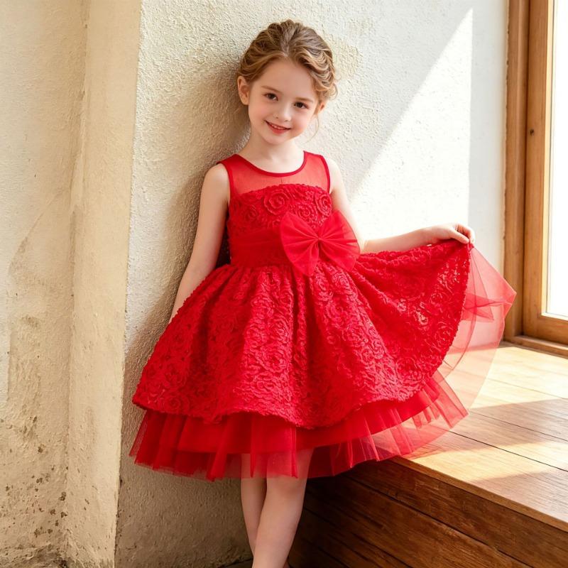 Girls Princess Tutu Dress Flower Girl Party Performance Dress