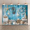 1 Seafaring Theme Background - Coastal and Seaside Decoration Featuring Starfish Shells and Ropes Beach-themed Decoration