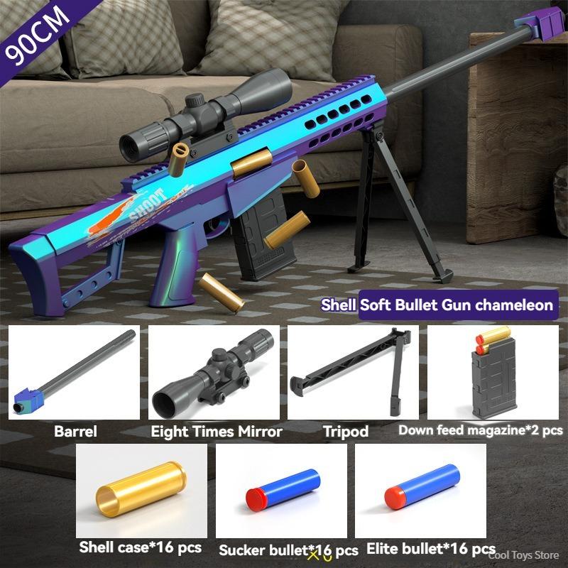 

Игрушечное оружие Barrett, пулемет, мягкая пуля, стреляющая гильза, страйкбольное оружие, игрушечная винтовка, снайперская модель для стрельбы для взрослых, мальчиков и детей