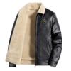 Men's Thick Leather Fur-Lined Motorcycle Jacket - Autumn/Winter Collection