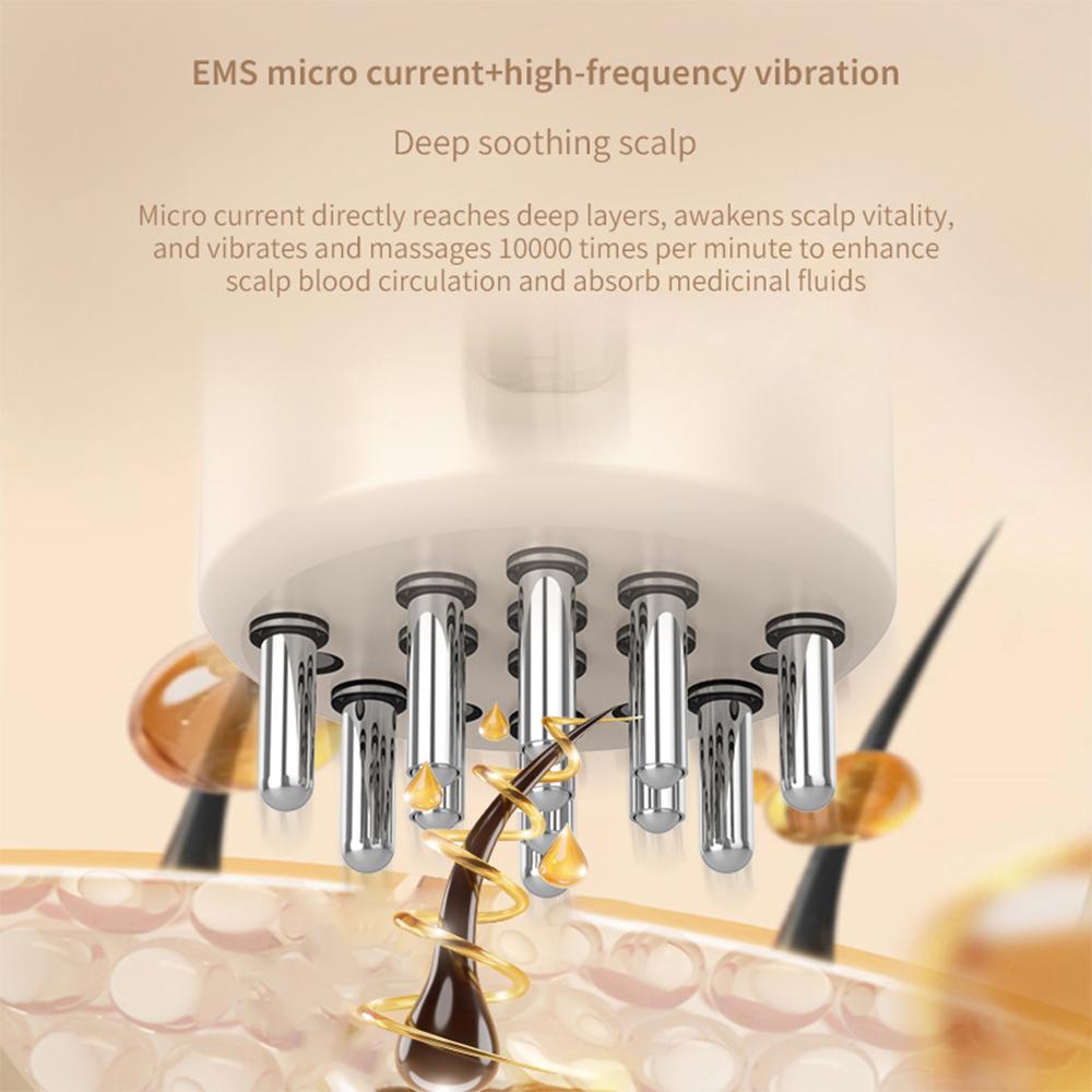 Electric Scalp Massager for Hair Growth Vibration Red Light Therapy Micro-current Stimulation Scalp Hair Oil Applicator Brush