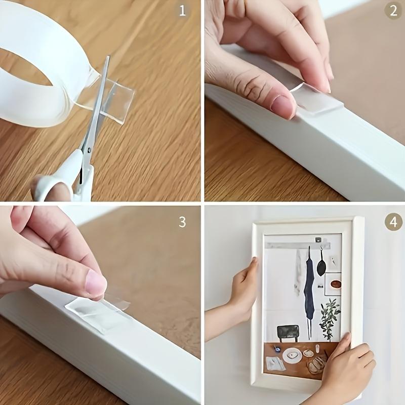 1/3 Roll Nano Dual-Sided Tape with Strong Adhesive - Reusable, Traceless and Washable - Suitable for Home, Office and Car