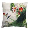 Lotus carp linen Doublesided Printed pillow cover Short plush Suitable living rooms bedrooms sofas throw cushion cover
