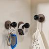 Northern Europe Wood Wall Mount Hook Self-adhesive Waterproof Wall-mounted Storage Hook No Drill Black White Towel Rack Ornament