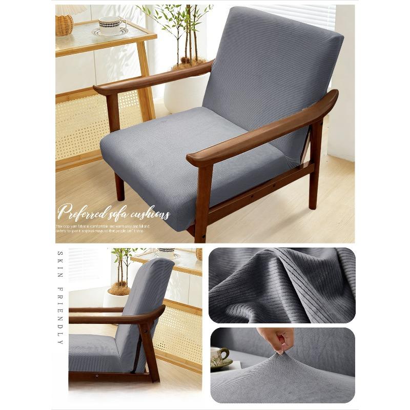 Funda Elástica con Cremallera para Sillón Jacquard de Hojas Fundas para Sillas Decoración del Hogar Funda Elástica para Silla Protector Elástico para Muebles de Silla Lavable