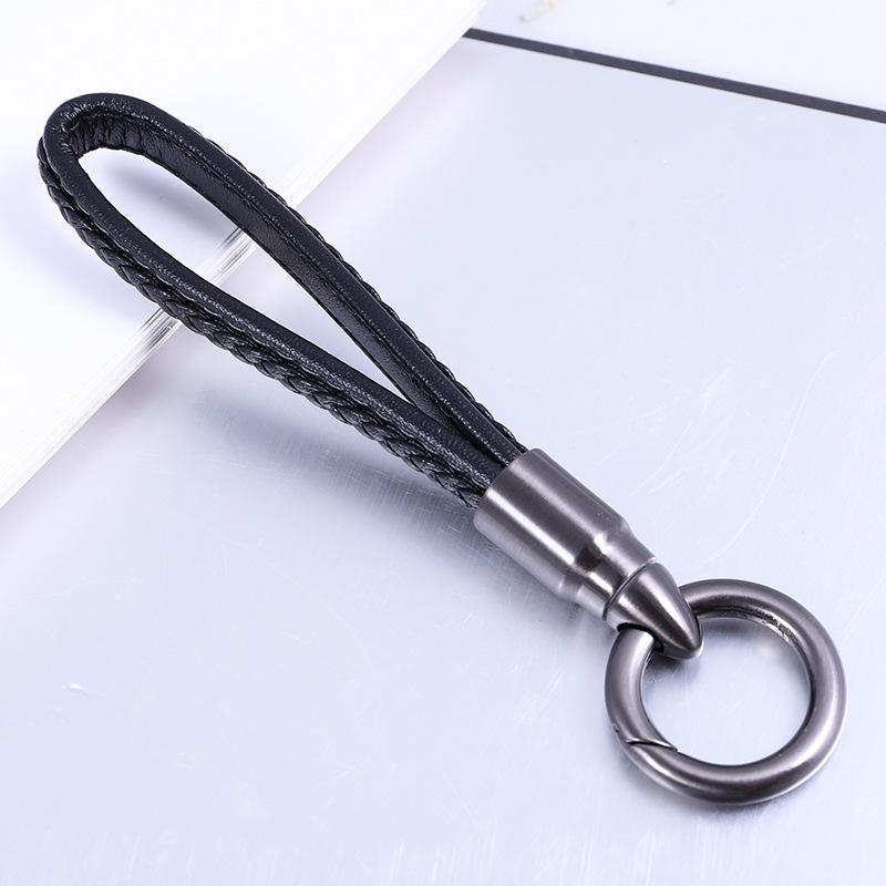 Creative Bullet Rotating Keychain Men's and Women's Leather Car Keychain Alloy Pendant