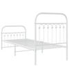 Metal Bed Frame with Headboard and Footboard White 75x190 cm