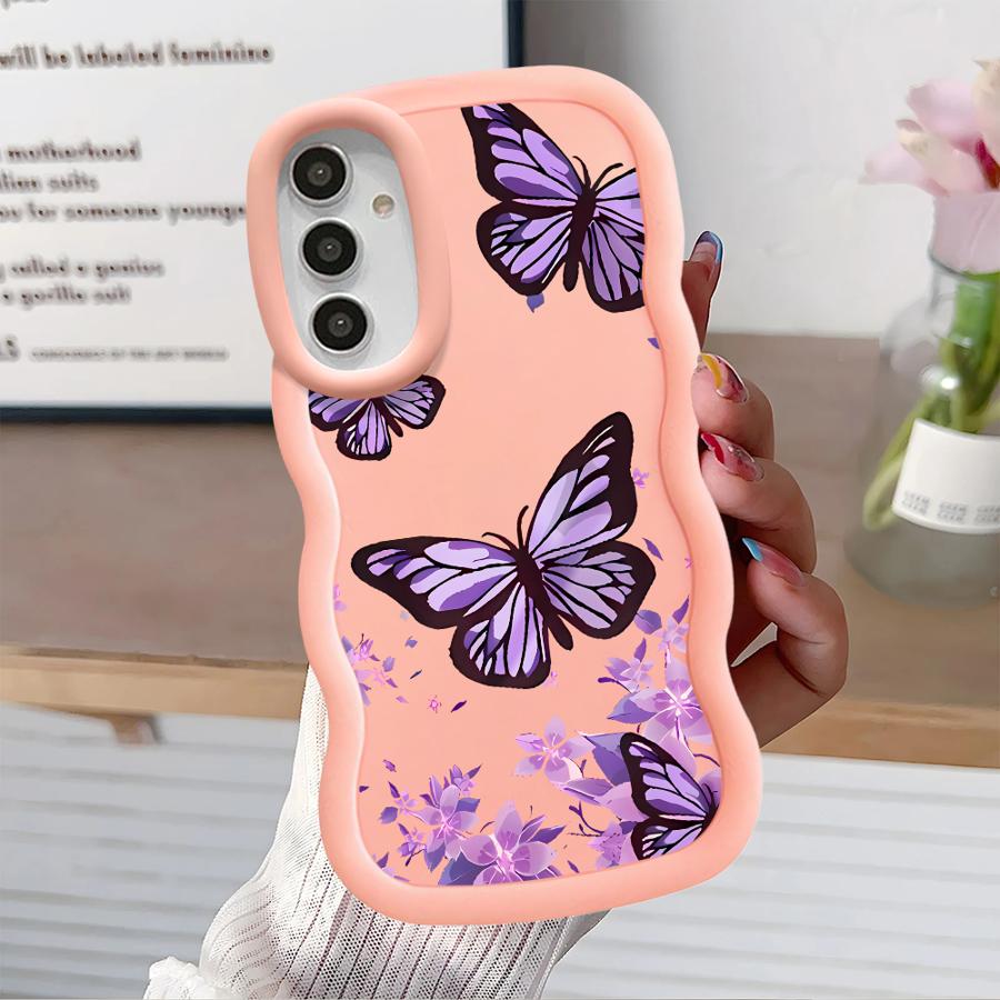 Case for Samsung Galaxy A12 A21s A11 A16 A13 A52 A14 A15 Soft Phone Cover A06 A23 A03 A22 A53 A04 A05 A33 INS Retro Butterfly