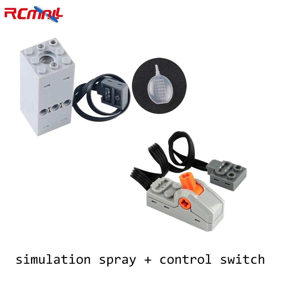 Klocki MOC Symulacja Rozpylacz Nebulizator Części Wydechowe Tor Kolejowy Silnik Odbiornik Kontrolera IR Seria Mould King Silnik