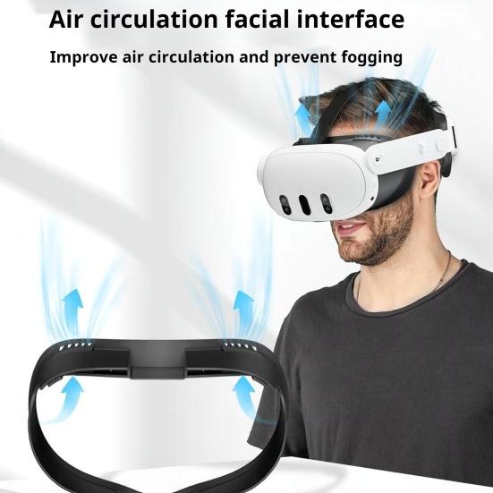 

Лицевой интерфейс, защитная накладка для лица, износостойкая, дышащая, с защитой от пота, с повышенной устойчивостью, с защитой от утечки света, для Meta Quest 3 чёрный