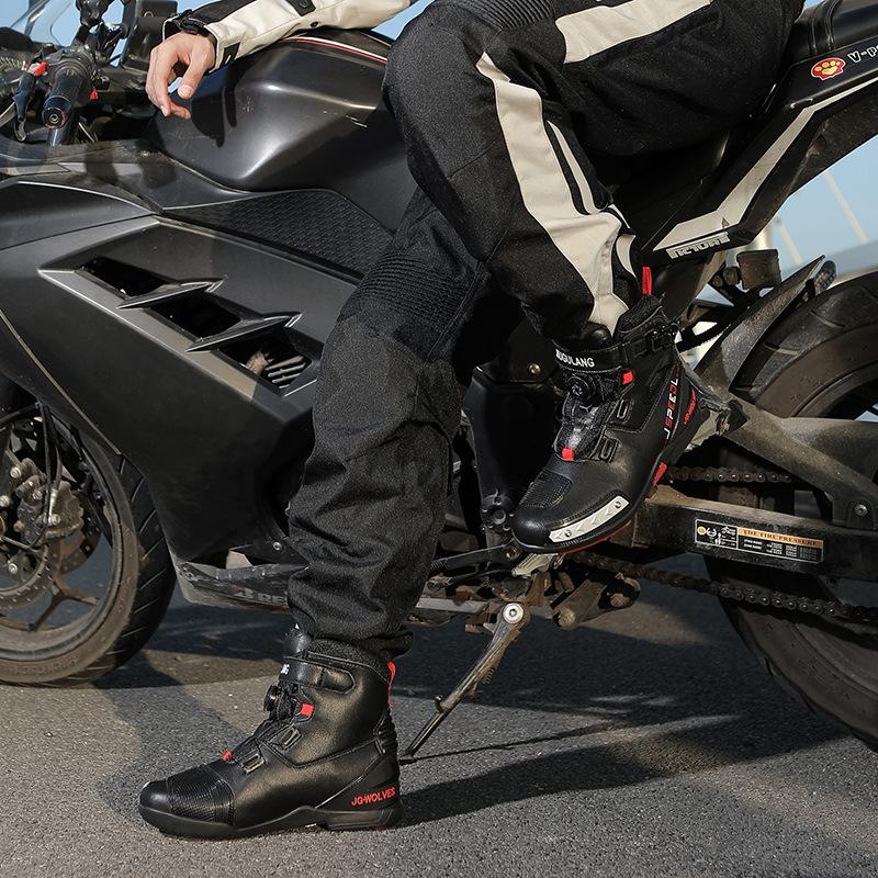 Nine-strand wolf waterproof boots motorcycle shoes locomotive boots mid-top knight shoes cycling shoes locomotive shoes men's motorcycle travel