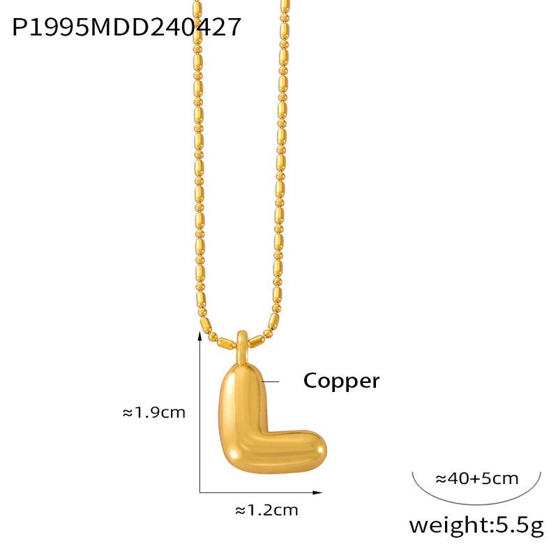 26 English Letter Copper Pendant Titanium Steel Necklace Female Niche Personality Collarbone Chain