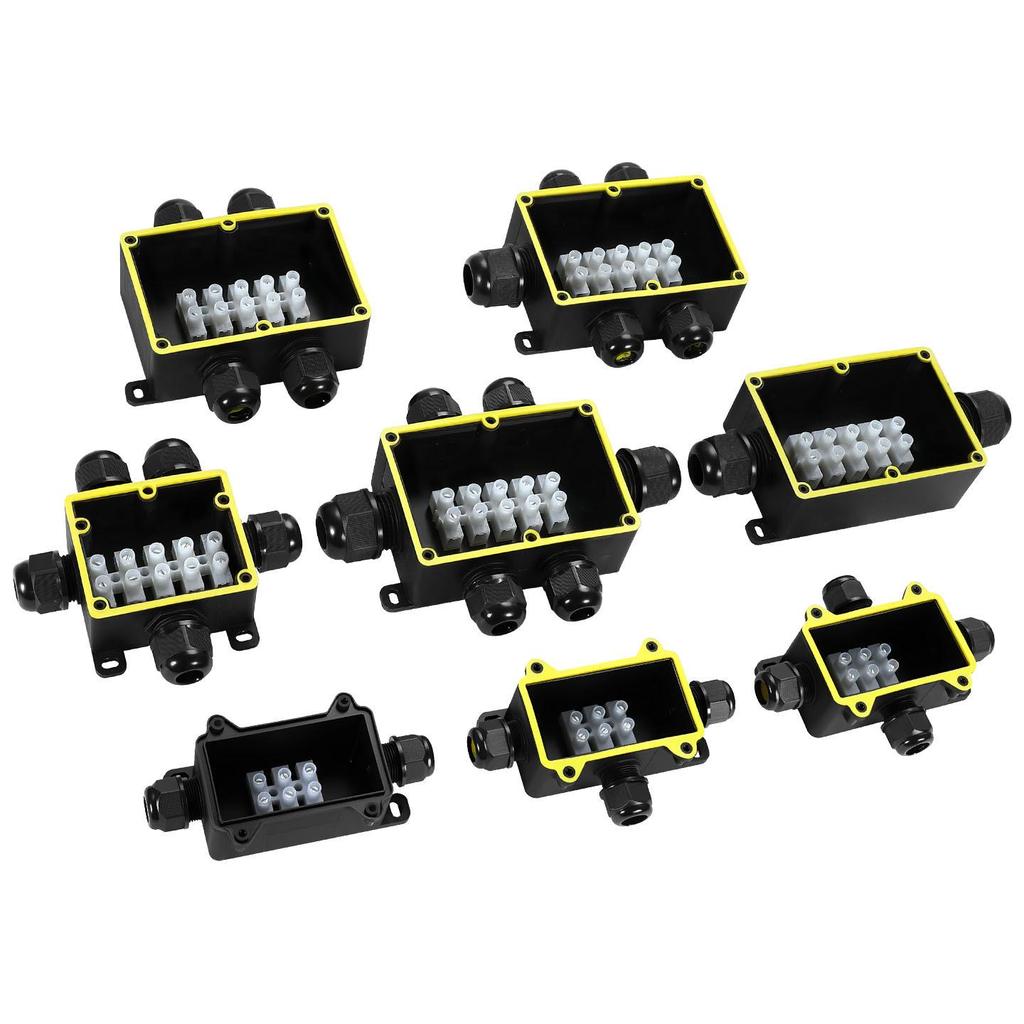 IP68 Waterproof Outdoor Junction Box with Terminals – Plastic High Power Rainproof Distribution Box with Ears