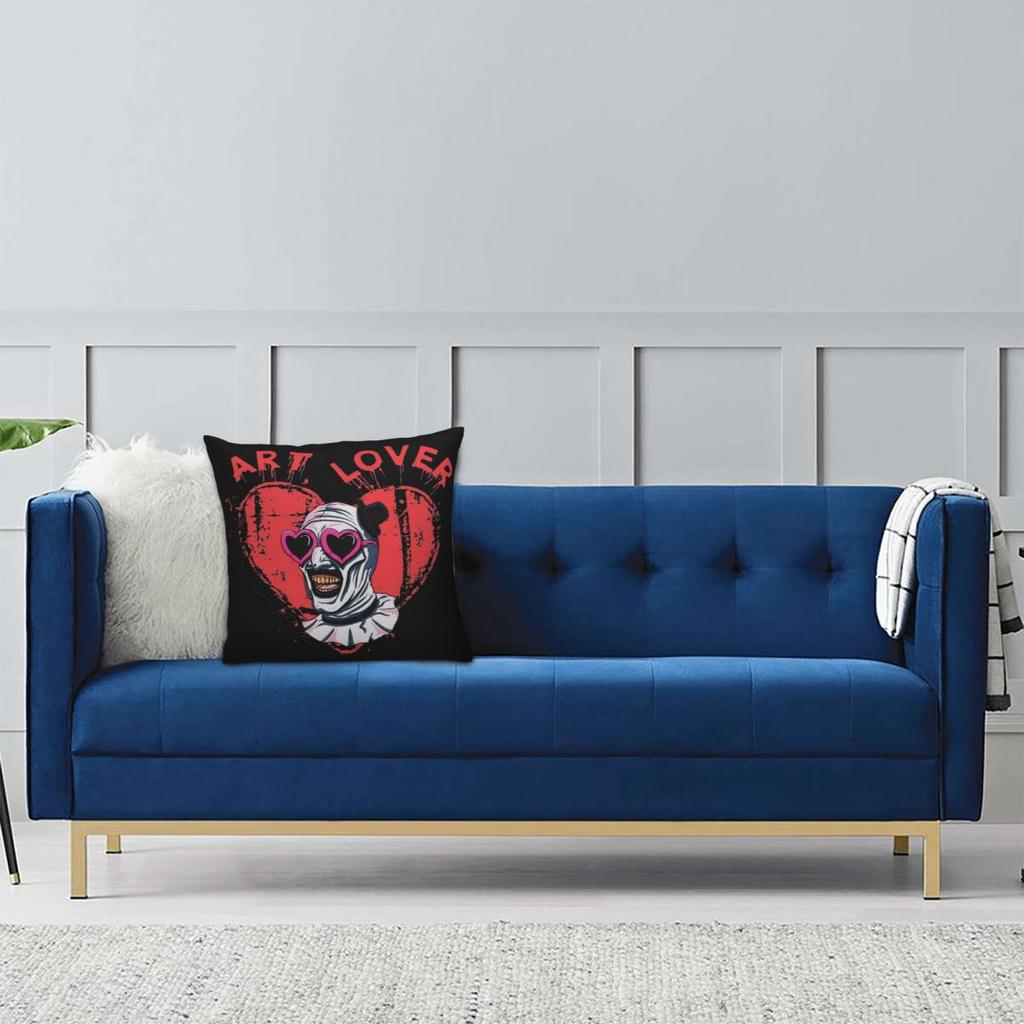 Terrifier Art The Clown Lover Pillowcase Printed Polyester Cushion Cover Decoration Pillow Case Cover Chair Zipper 45X45Cm