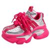 Autumn Winter Chunky Heels Vulcanize Shoes Women Fashion Mix Color Platform Sneakers Woman 2026 Lace-Up Non-Slip Walking Shoes