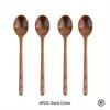 4PCS Wooden Spoon Kitchen Korean Style Natural Wood Soup Tableware Cooking Honey Coffee Spoon Mixing Spoon4