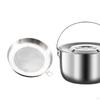 Saver Camping Pot with Handle, Easy to Clean, Lid And Strainer, Dustproof, Round, Non-stick