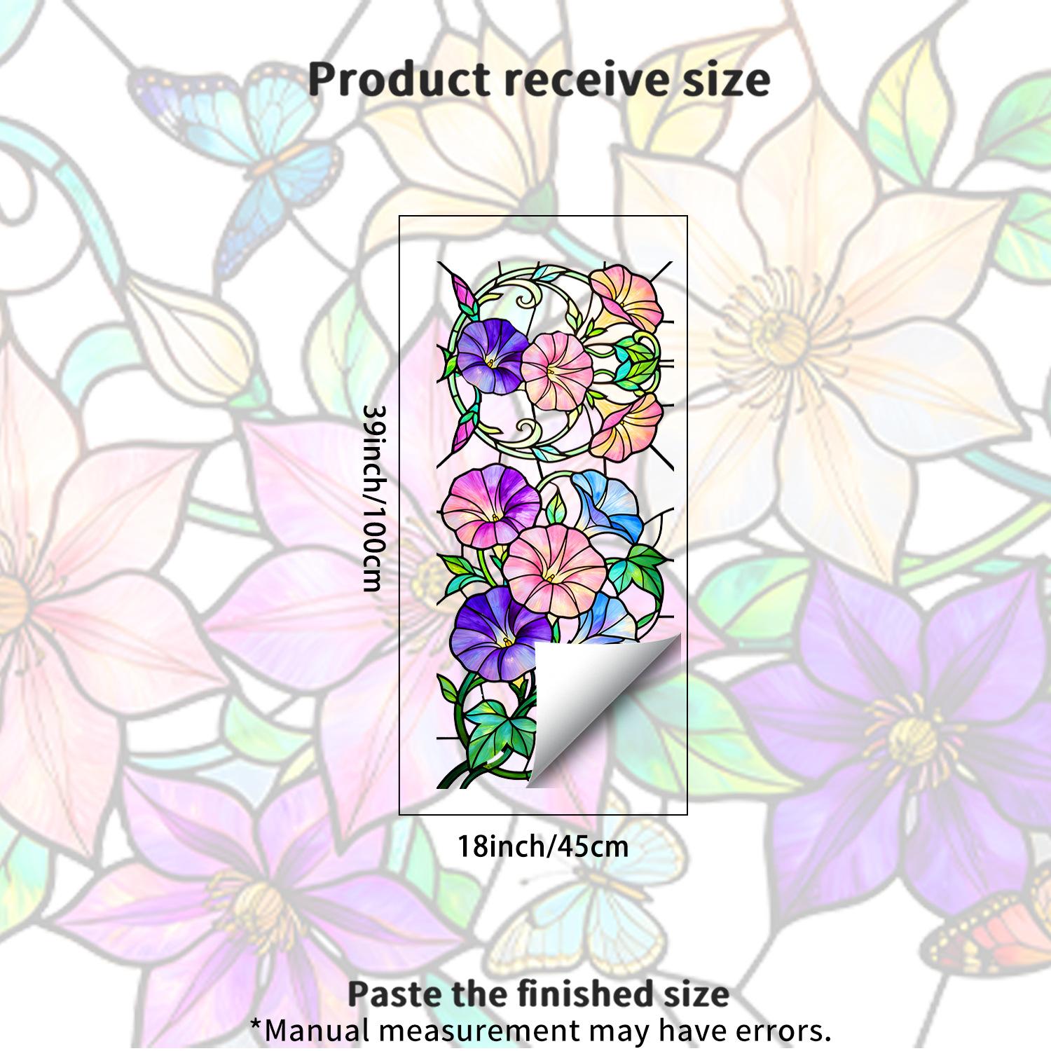 Painted Glass Wind Petunia Static Window Sticker - Non-adhesive Self-adhesive for Bedroom Decoration XC-A002