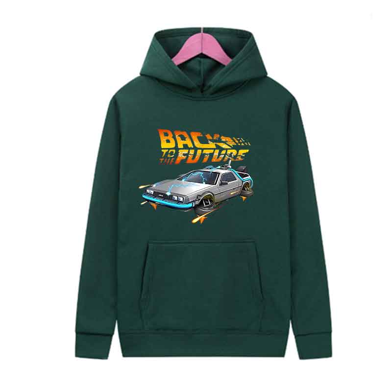 Powrót do Przyszłości Retro Samochód DeLorean Nadruk Bluza z Kapturem Długi Rękaw Top Męski Codzienny Streetwear Pulower Wiosna Jesień Odzież Unisex