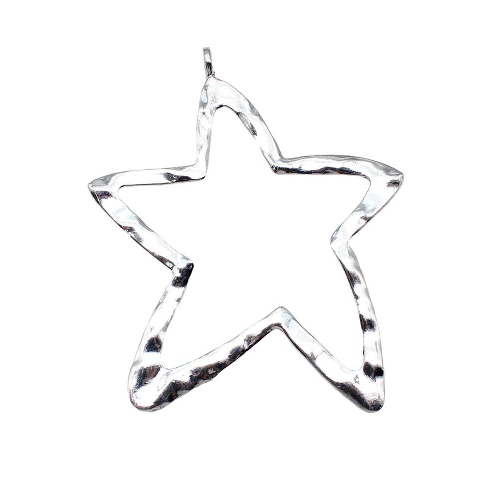 Nested Star Charms Multi Color Alloy Pendants For Double Star Themed Jewelry