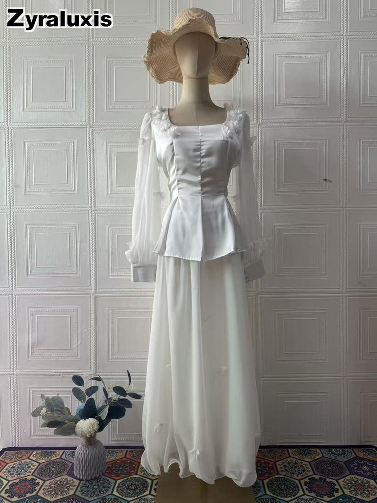 New Elegant Women's Long Sleeve Dress Set for Autumn, Vintage Style
