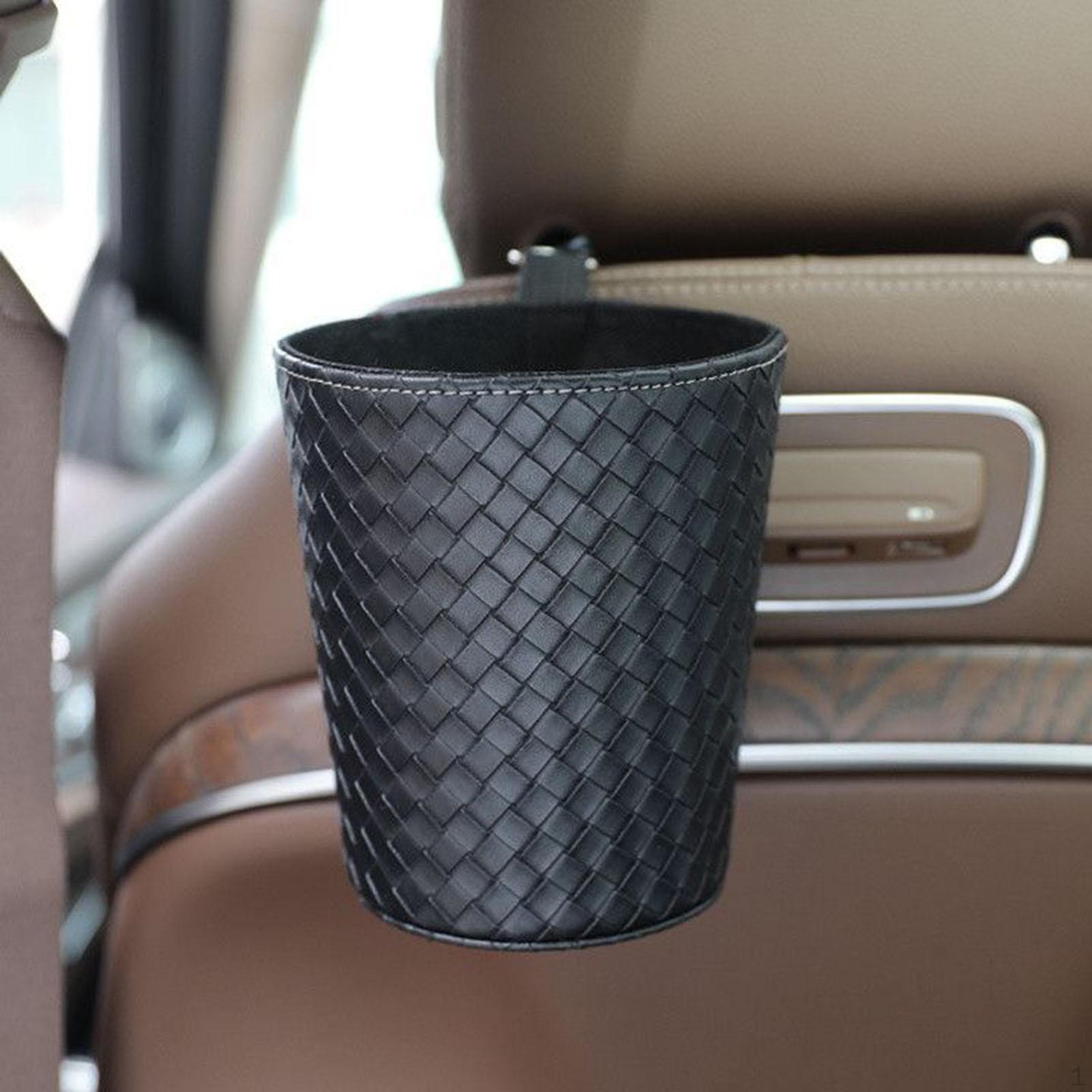 Car Hanging Trash Can Waterproof PU Leather Interior Accessories Multi-Purpose Portable чёрный